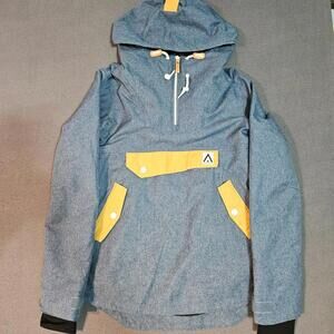 Wear Colour Sweden Women’s XS Heather Blue Anorak |Hooded Pullover Ski Snowboard
